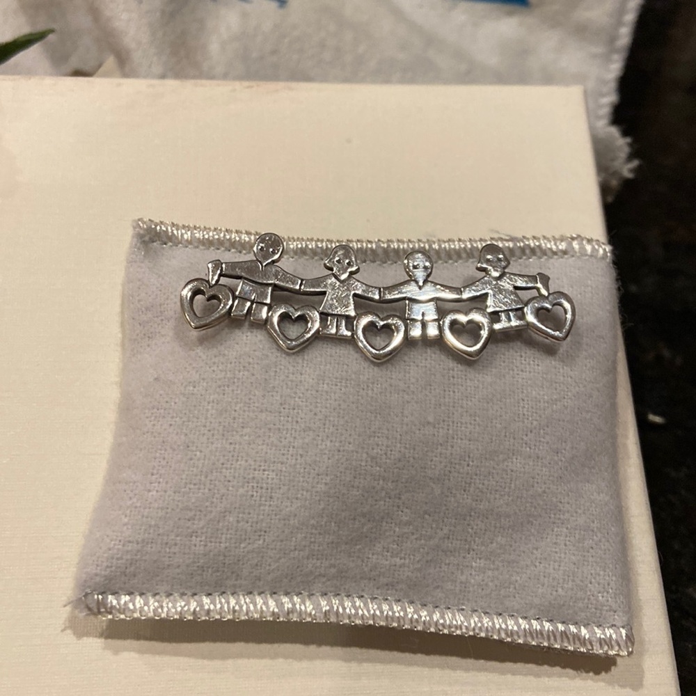 Retired James Avery Children’s Pin with heart charm holder